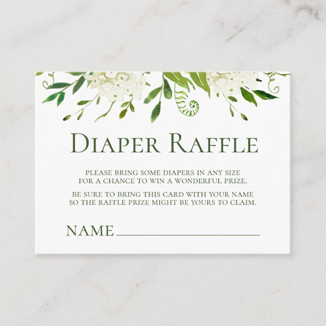 Carte D'accompagnement Barreau de Baby shower blanc Hydrangeas (Devant)