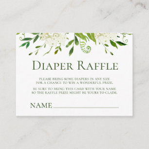 Carte D'accompagnement Barreau de Baby shower blanc Hydrangeas
