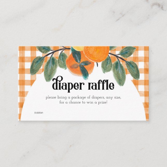 Carte D'accompagnement Barreau de Baby shower d'agrumes orange (Devant)