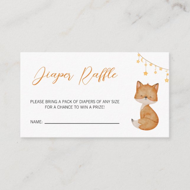Carte D'accompagnement Barreau de Baby shower de Fox mou d'orange (Devant)