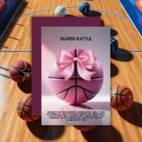 Basket-ball rose Basket Baby shower de boule Invit