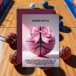 Carte D'accompagnement Basket-ball rose Basket Baby shower de boule Invit