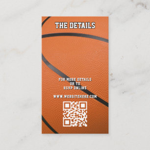 Carte D'accompagnement Basketball Sport QR Code Détails du Mariage