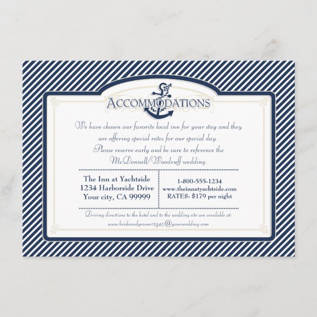 Carte D'accompagnement Bateau Ancre nautique Diagonal Stripes Swirl Moder (Devant)
