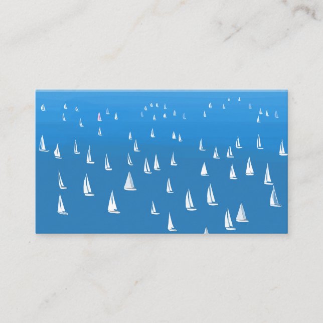 Carte D'accompagnement Bateaux à voile en mer bleu profond - Regatta Bate (Devant)