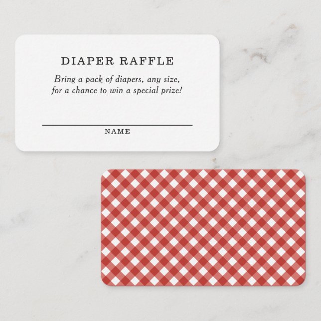 Carte D'accompagnement BBQ Rustique Baby shower Déchets Raffle Billet Enc (Devant / Derrière)