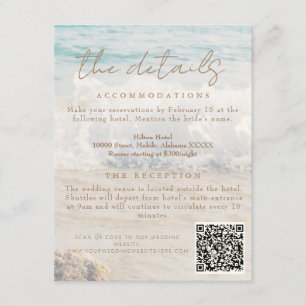 Carte D'accompagnement Beach Seaside/Oceanside Détails sur le Mariage