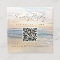 Beach Sunset Seaside Mariage Code de balayage RSVP