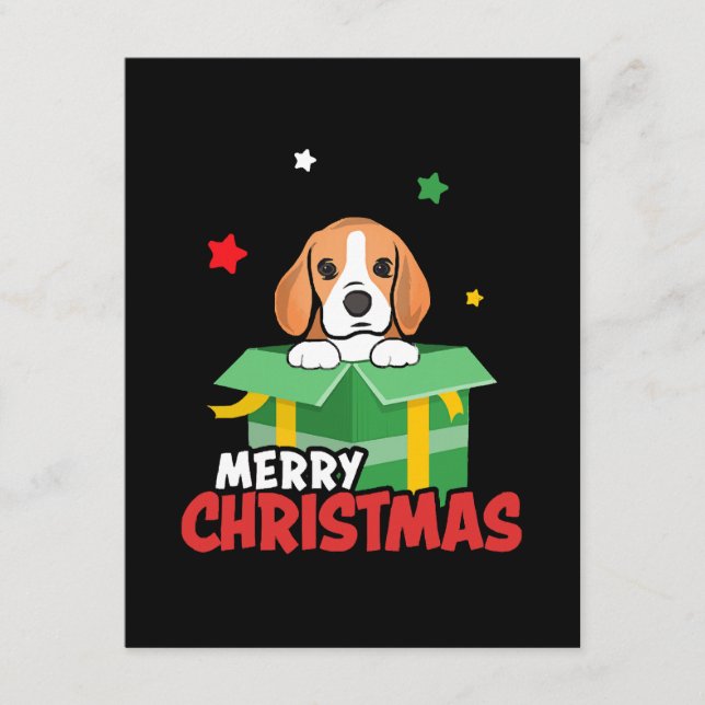 Carte D'accompagnement Beagle Père Noël Amoureux de les chiens Joyeux Noë (Devant)
