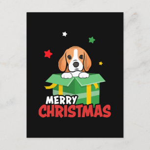 Carte D'accompagnement Beagle Père Noël Amoureux de les chiens Joyeux Noë