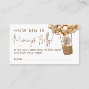 Carte D'accompagnement Bear Balloons Modern How Big Is Mommy's Belly jeu