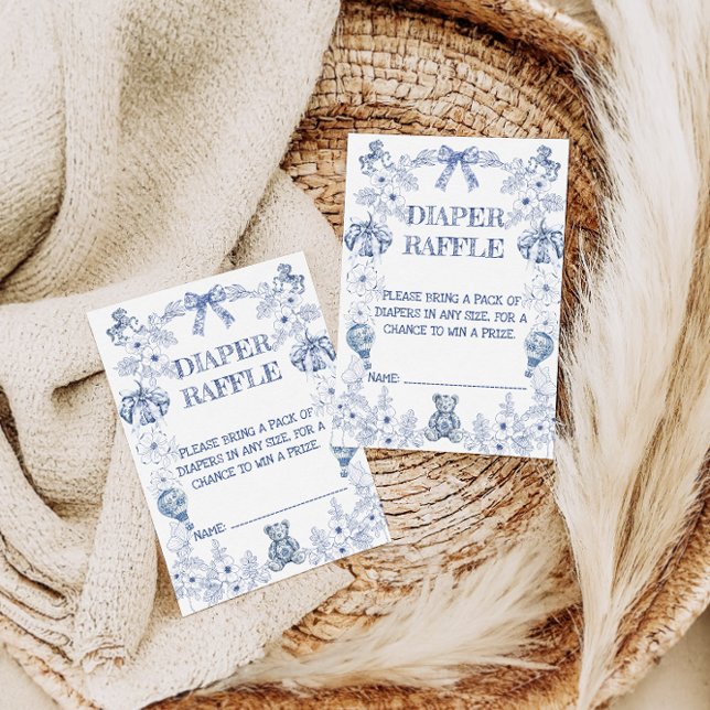 Carte D'accompagnement Bear Chinoiserie Floral Baby shower Déchets Raffle (Créateur téléchargé)