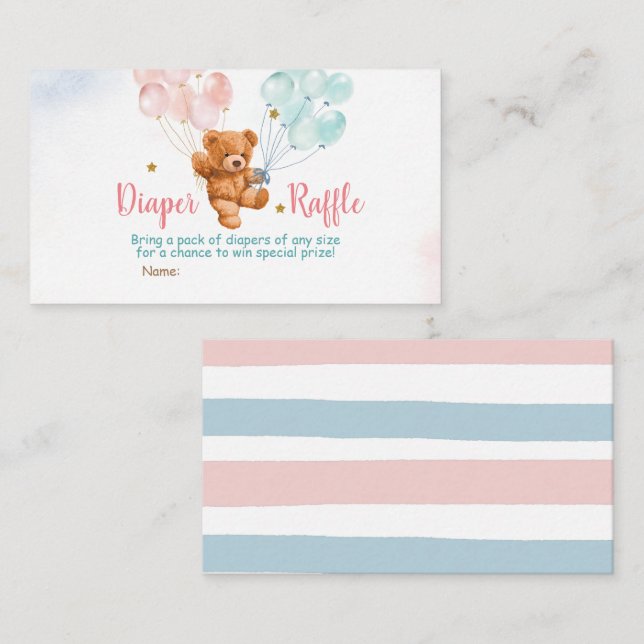 Carte D'accompagnement Bear Genre Révéler Déchets Balloon (Devant / Derrière)