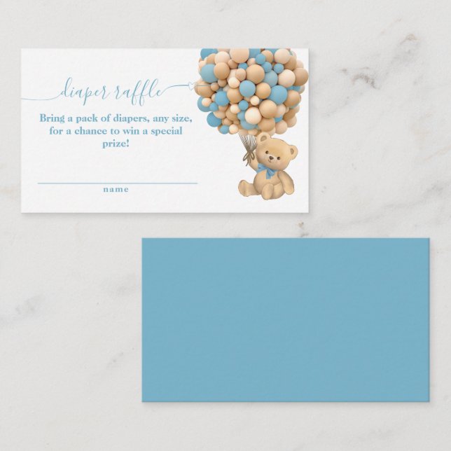 Carte D'accompagnement Bearly Wait Boho Balloon Baby shower neutre Diape (Devant / Derrière)