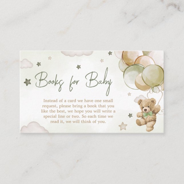 Carte D'accompagnement Bearly Wait Green Balloon Books for Baby (Devant)