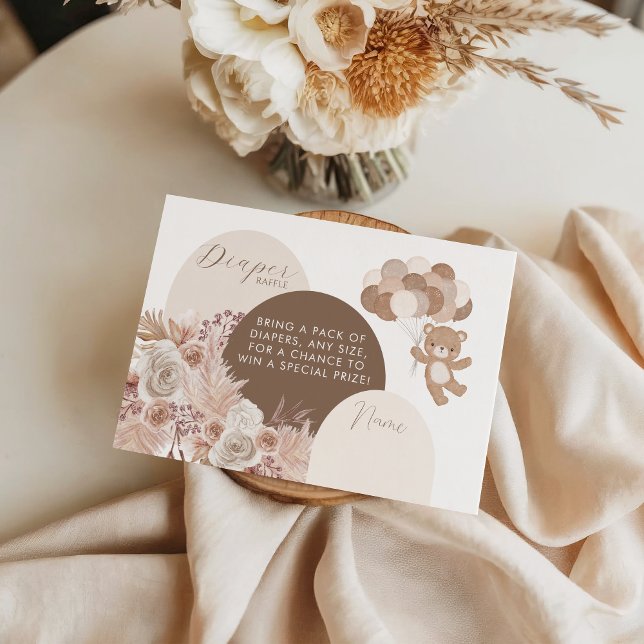 Carte D'accompagnement Bearly Wait Teddy Bear Neutral Diaper Raffle (Créateur téléchargé)