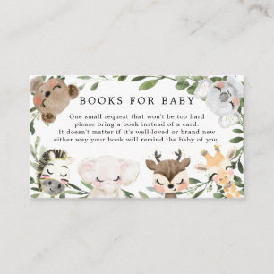 Carte D'accompagnement Beau Animaux Livres Pour Baby Baby shower Card
