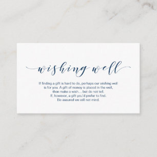 Carte D'accompagnement Beau Elégant, dans la Marine, Mariage Wishing Well