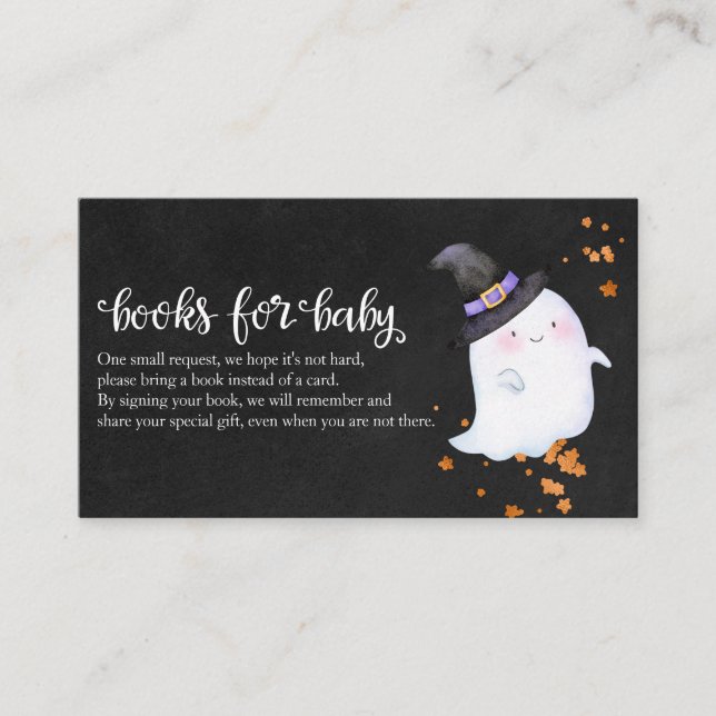 Carte D'accompagnement Beau Ghost Halloween Baby showers Livres Pour Bébé (Devant)