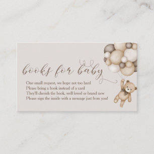 Carte D'accompagnement Beau Ours Avec Ballons Livres Pour Bébé