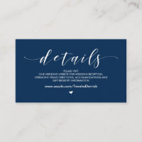 Beautiful Navy Blue, Mariage Détails du site