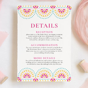 Carte D'accompagnement Beautiful Papel Picado Mariage mexicain Détails