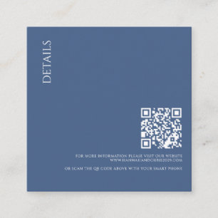 Carte D'accompagnement Beaux détails bleus avec Mariage de code QR