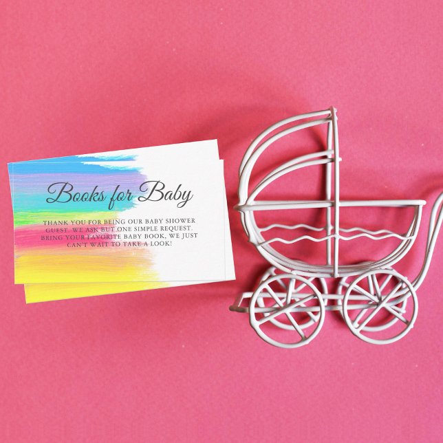 Carte D'accompagnement Beaux livres arc-en-ciel pour Baby shower Rhyme (Créateur téléchargé)