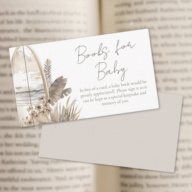 Carte D'accompagnement Bébé À Bord De Plage Livres Pour Bébé (Baby On Board Beach Books For Baby Enclosure Card)