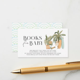 Carte D'accompagnement Bébé à bord Surf Baby shower Demande de carnet