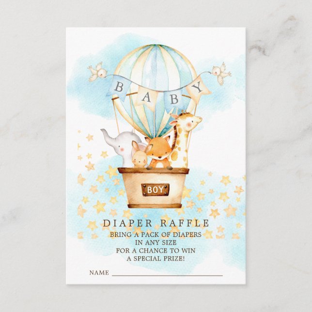 Carte D'accompagnement Bébé Animaux Ballons à air chaud Déchets de filet (Devant)