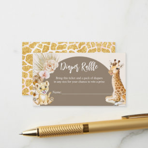 Carte D'accompagnement Bébé animaux boho arch baby shower tombole de couc