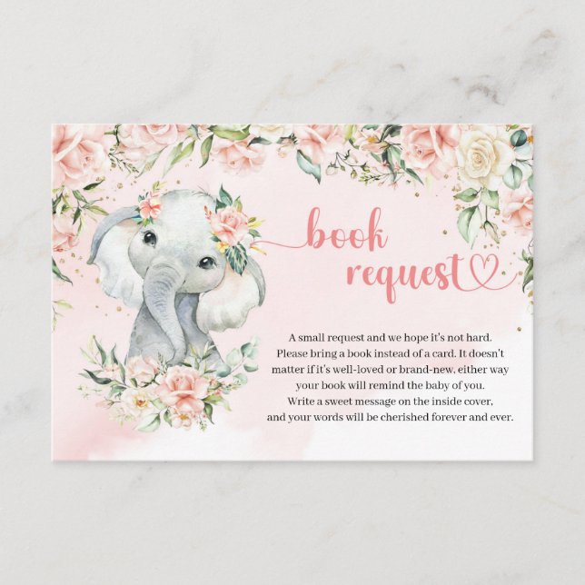 Carte D'accompagnement Bébé blanc d'éléphant blanc demande de réservation (Devant)