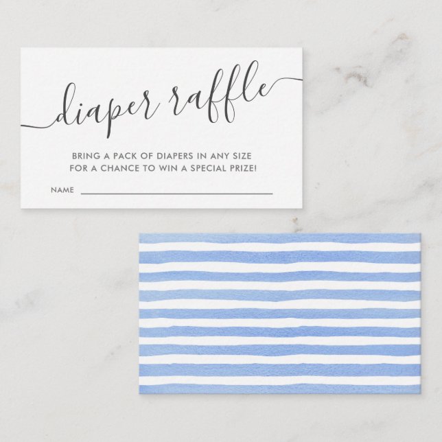 Carte D'accompagnement Bébé bleu moderne Raffle billetterie boîtier Ca (Devant / Derrière)