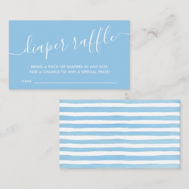 Carte D'accompagnement Bébé bleu moderne Raffle billetterie boîtier Ca (Devant / Derrière)