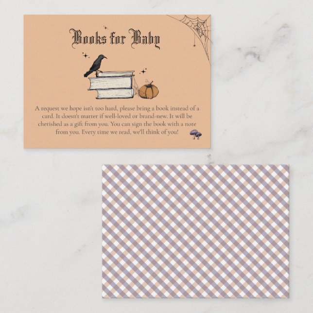 Carte D'accompagnement Bébé brasse des livres pour bébé Baby shower orang (Devant / Derrière)