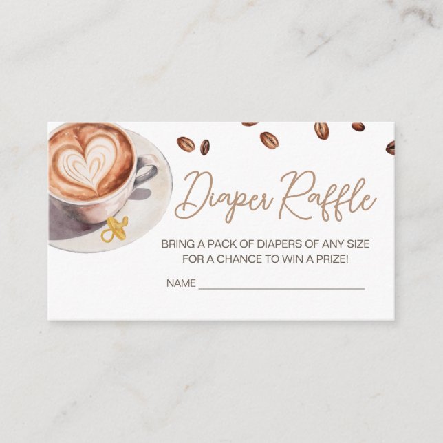 Carte D'accompagnement Bébé brasse du Baby shower de café Raffle de couch (Devant)