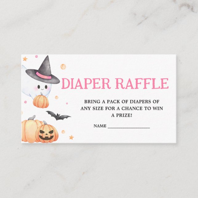 Carte D'accompagnement Bébé brasse rose Halloween Raffle couche (Devant)