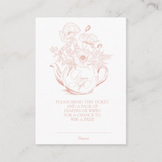 Carte D'accompagnement Bébé brasse Vintage chair florale Raffle