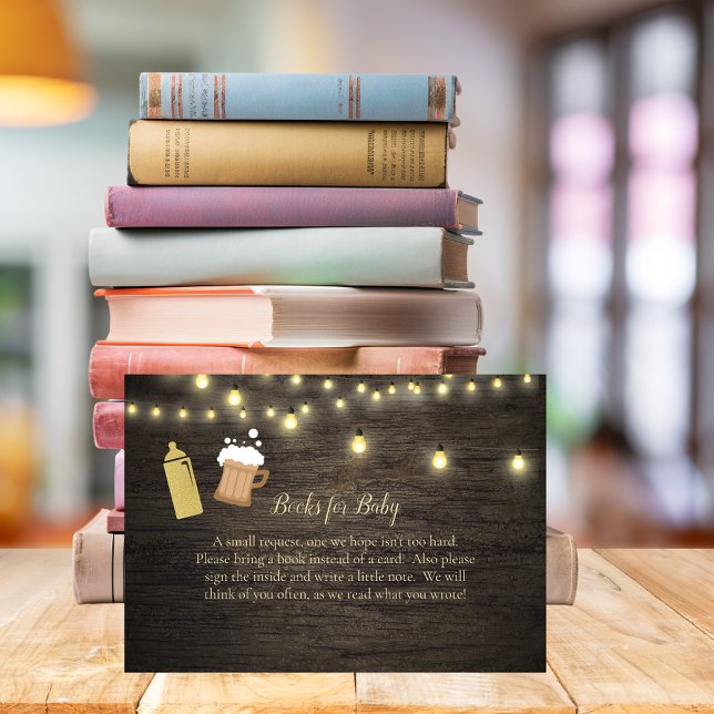 Carte D'accompagnement Bébé Brûle Des Livres Baby shower Or Pour Bébé (Créateur téléchargé)