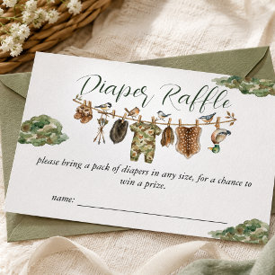 Carte D'accompagnement Bébé chasseur Baby Shower Tirage au sort de couche