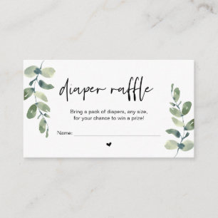 Carte D'accompagnement Bébé Déchets Raffle, Gagnez un prix, Verdure Décon