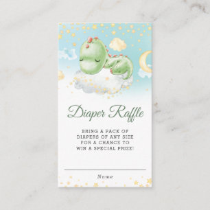 Carte D'accompagnement Bébé dormant mignon Dinosaure Douche Déchets Raffl