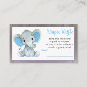 Carte D'accompagnement Bébé Eléphant billet de tombola Blue
