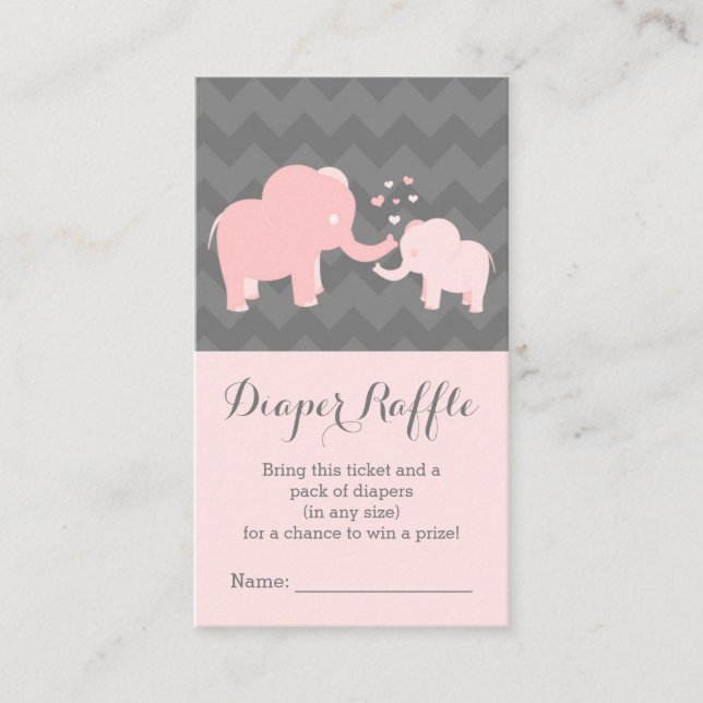 Carte D'accompagnement Bébé éléphant DoucheBillet Repas de couches Gris r (Devant)