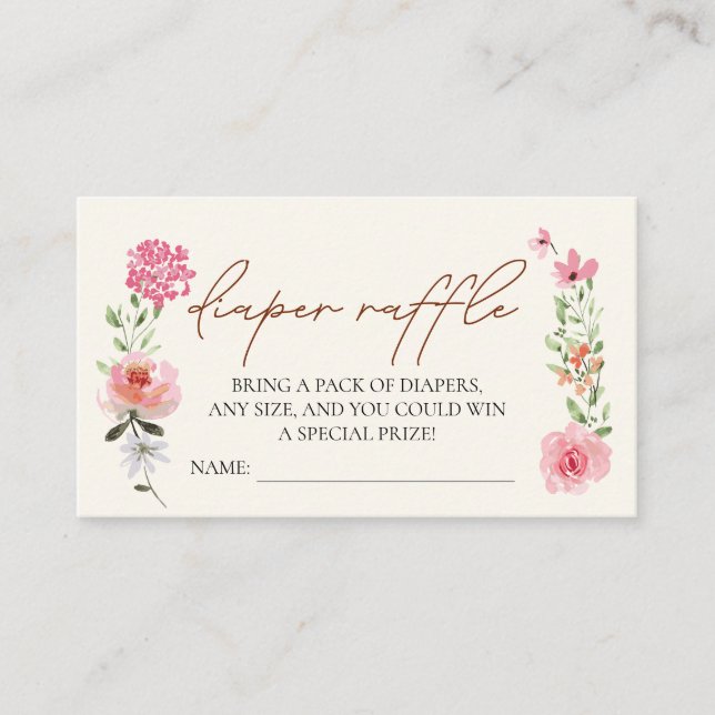 Carte D'accompagnement Bébé en fleur Baby shower de fleurs tombole de cou (Devant)