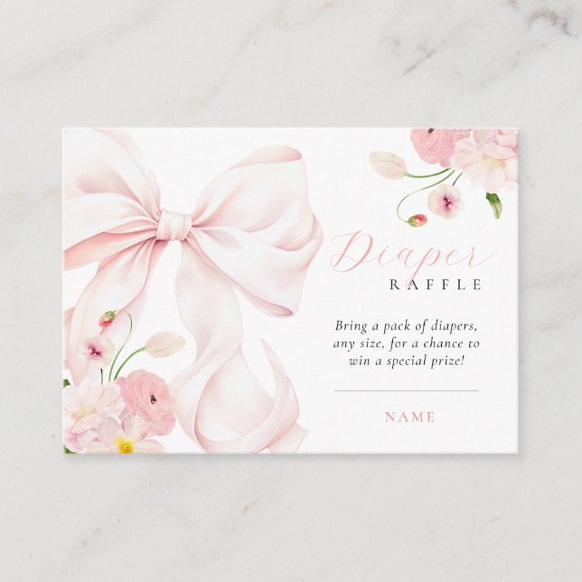 Carte D'accompagnement Bébé en fleur Baby shower Déchets Raffle (Devant)