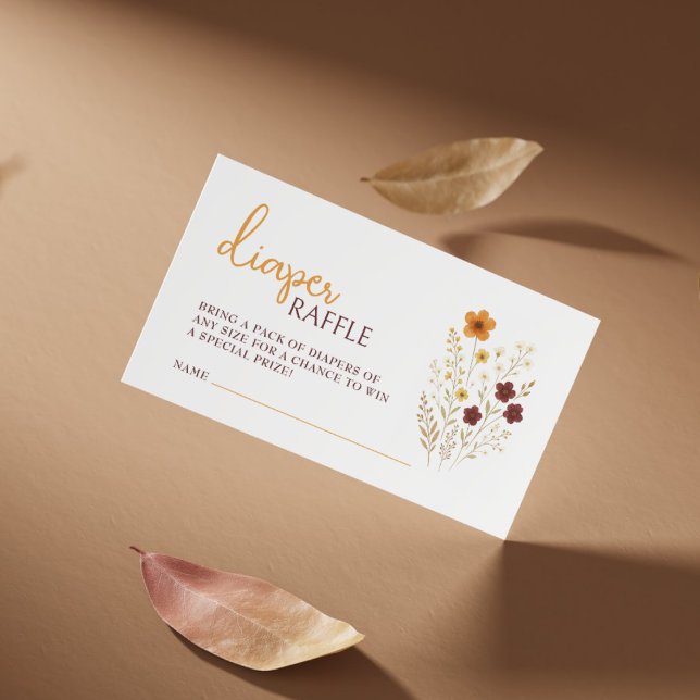 Carte D'accompagnement Bébé en fleur Baby shower Déchets Raffle (Créateur téléchargé)