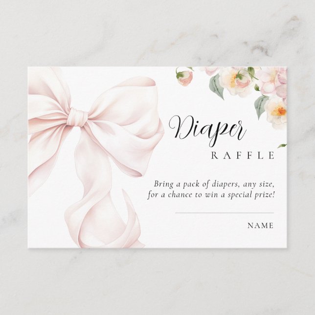 Carte D'accompagnement Bébé en fleur Baby shower plongeur Raffle (Devant)