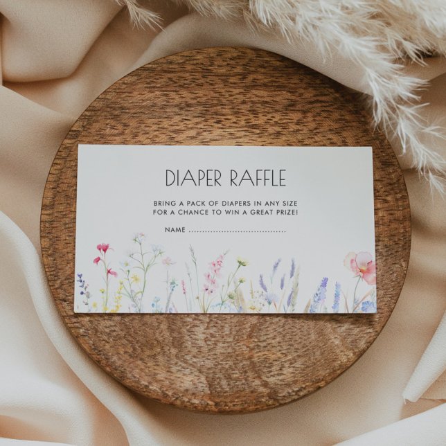 Carte D'accompagnement Bébé en fleur Élégant Fleur sauvage Déchets Raffle (Créateur téléchargé)